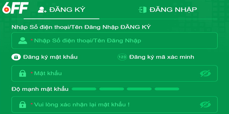 Đăng ký 6FF nhanh chóng giúp bạn thoải mái cá cược kiếm thưởng
