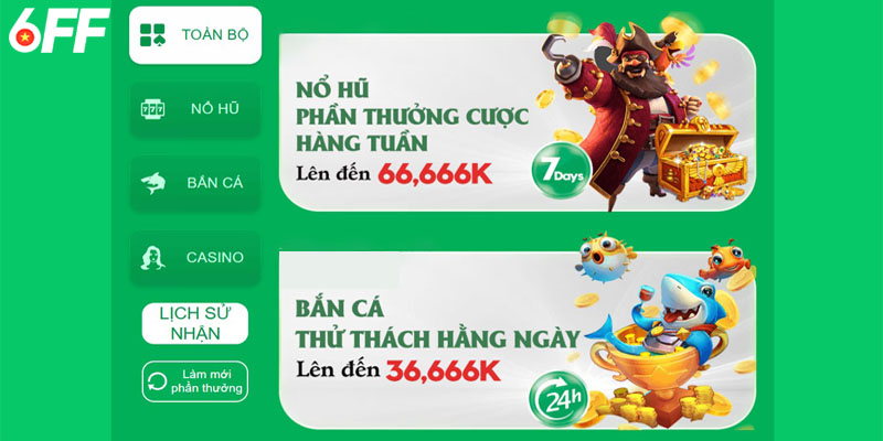 Tân binh gia nhập 6FF nhận ngay khuyến mãi hấp dẫn